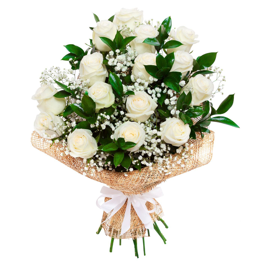 White Two Dozen Roses